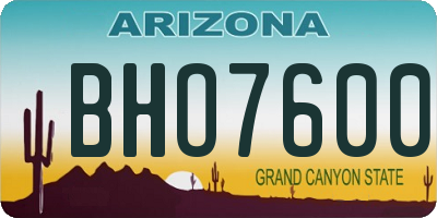 AZ license plate BHO7600