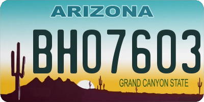 AZ license plate BHO7603