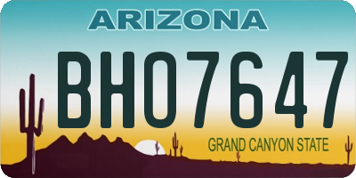 AZ license plate BHO7647