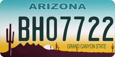AZ license plate BHO7722