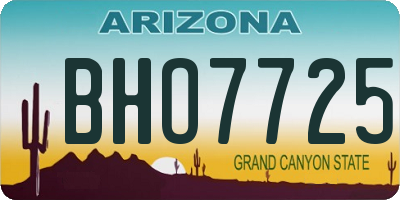 AZ license plate BHO7725