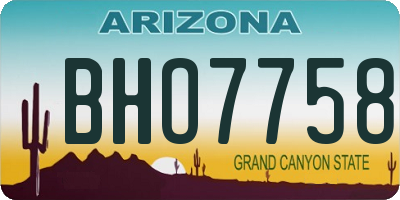 AZ license plate BHO7758