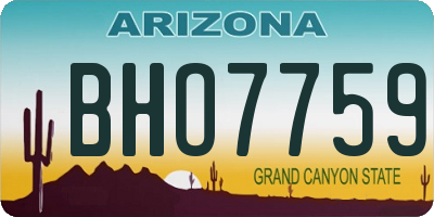 AZ license plate BHO7759
