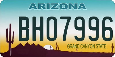 AZ license plate BHO7996