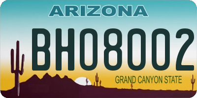 AZ license plate BHO8002