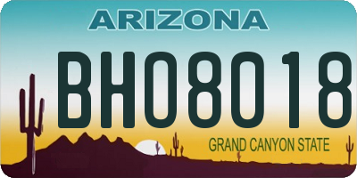 AZ license plate BHO8018