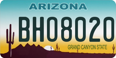 AZ license plate BHO8020
