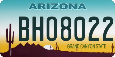AZ license plate BHO8022