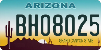 AZ license plate BHO8025