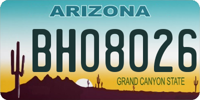 AZ license plate BHO8026