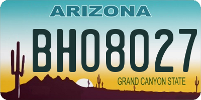 AZ license plate BHO8027