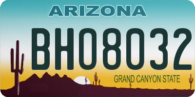 AZ license plate BHO8032