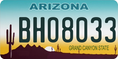 AZ license plate BHO8033