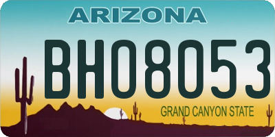 AZ license plate BHO8053