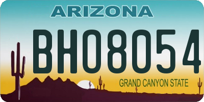 AZ license plate BHO8054