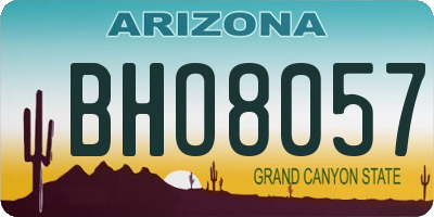 AZ license plate BHO8057