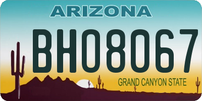AZ license plate BHO8067