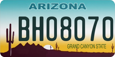 AZ license plate BHO8070