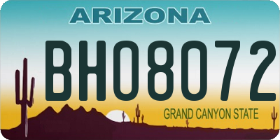 AZ license plate BHO8072