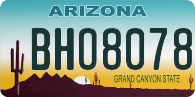 AZ license plate BHO8078