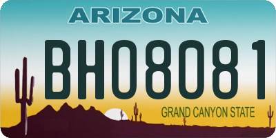 AZ license plate BHO8081