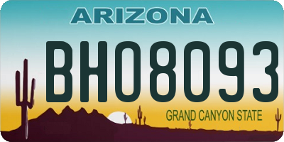 AZ license plate BHO8093
