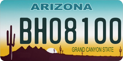 AZ license plate BHO8100