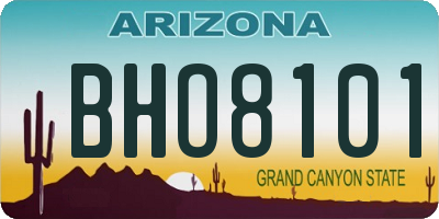 AZ license plate BHO8101