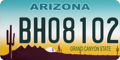 AZ license plate BHO8102