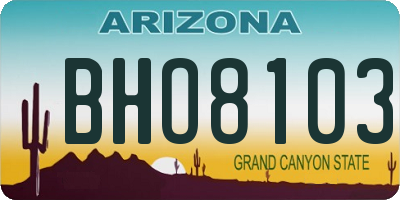 AZ license plate BHO8103