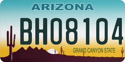 AZ license plate BHO8104