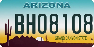 AZ license plate BHO8108
