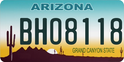 AZ license plate BHO8118