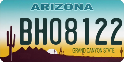 AZ license plate BHO8122