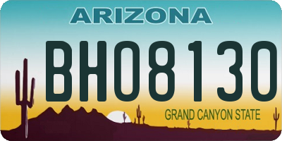 AZ license plate BHO8130