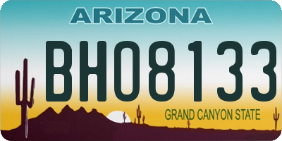 AZ license plate BHO8133