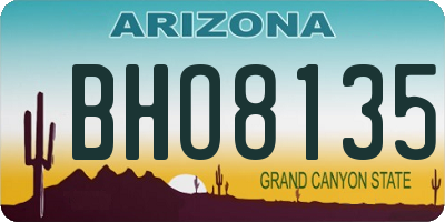 AZ license plate BHO8135