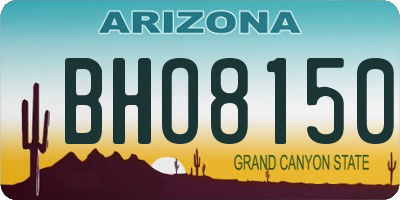 AZ license plate BHO8150