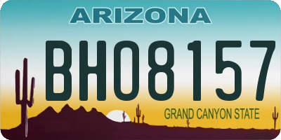 AZ license plate BHO8157
