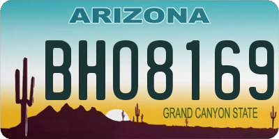 AZ license plate BHO8169