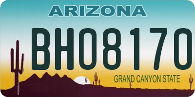 AZ license plate BHO8170