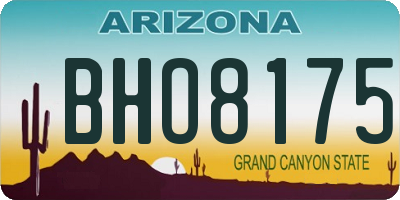 AZ license plate BHO8175