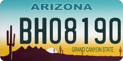 AZ license plate BHO8190