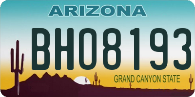 AZ license plate BHO8193