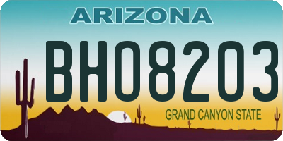 AZ license plate BHO8203
