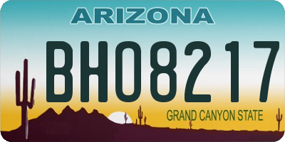 AZ license plate BHO8217
