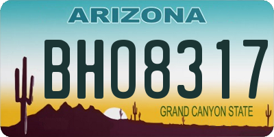 AZ license plate BHO8317