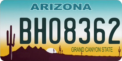 AZ license plate BHO8362
