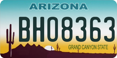 AZ license plate BHO8363