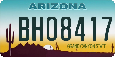 AZ license plate BHO8417